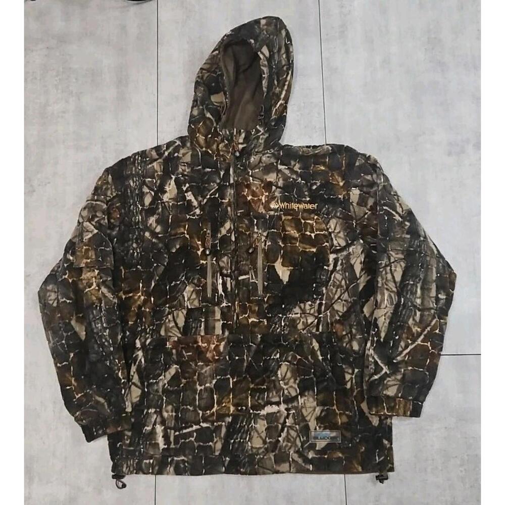 Whitewater‎ Fishing Camo Hunting Anorak Jacket L Reversible